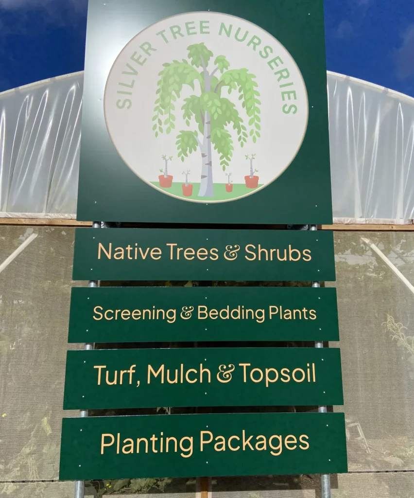 Silver Tree Nurseries Signage